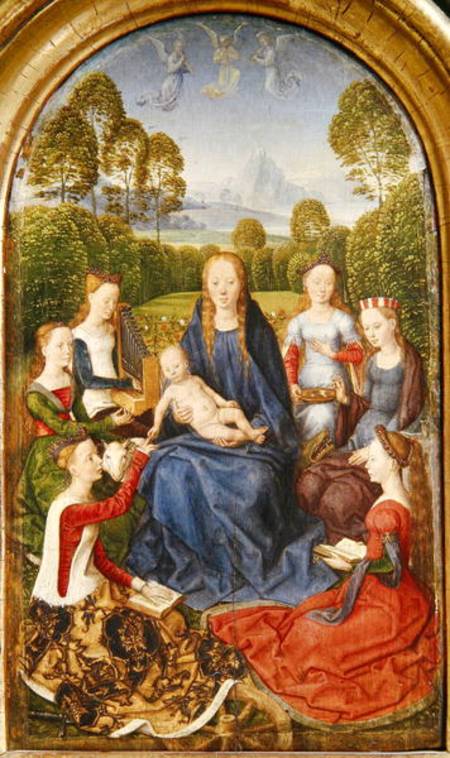 Virgin and Child with Saints, left hand panel from the Diptych of Jean du Cellier a Hans Memling