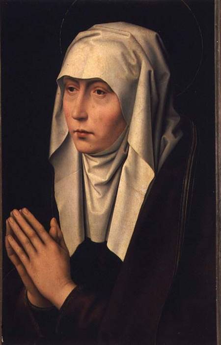 The Virgin Mourning (panel) a Hans Memling