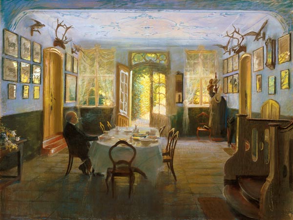The Hall of the Manor House in Waltershof a Hans Olde