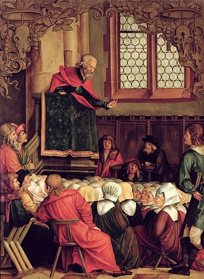 The Sermon of St. Peter, from a polyptych depicting Scenes from the Lives of SS. Peter and Paul a Hans Suess Kulmbach