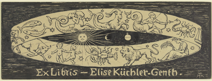 Exlibris Elise Küchler-Genth a Hans Thoma
