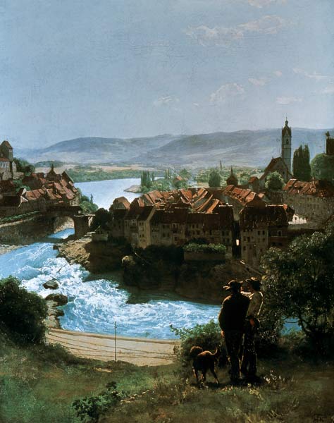 Hans Thoma / Rhine near Laufenburg, 1870 a Hans Thoma