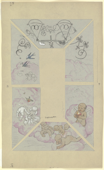 September. Design for a Ceiling Painting for the Café Bauer a Hans Thoma
