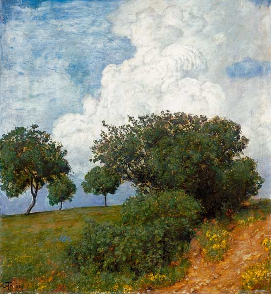 Landscape with cloud a Hans Thoma