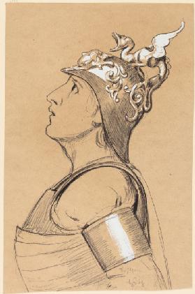 Valkyrie (Costume Study for Bayreuth) Head with Helmet