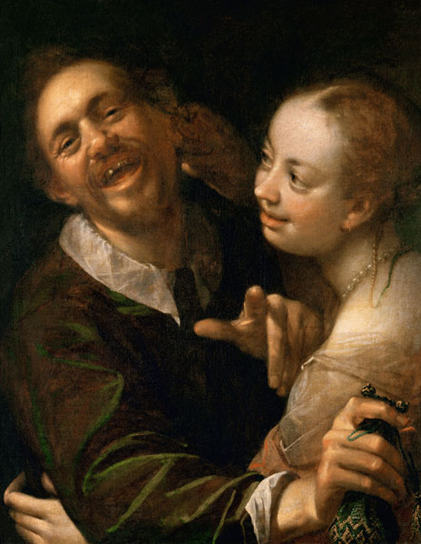 A Laughing Couple, self portrait of the artist with his wife (Scherzendes Paar) a Hans von Aachen