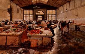 Fish market in Bologna. a Hans von Bartels