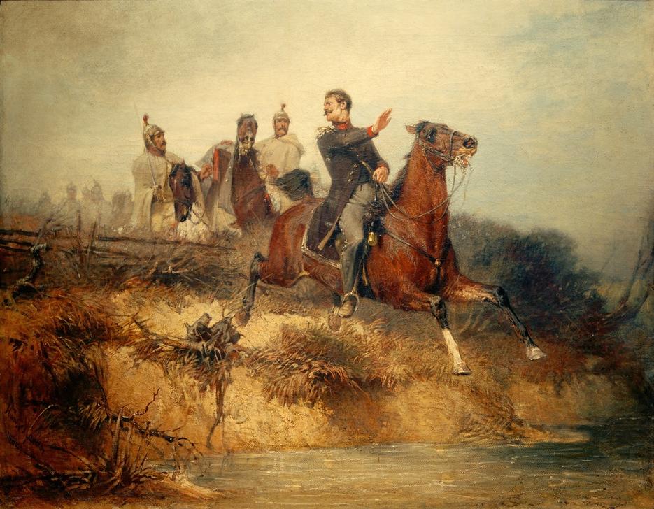 Scene from the Napoleonic Wars a Hans von Marées