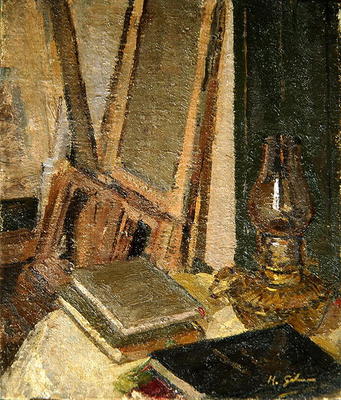 Studio Interior (oil on canvas) a Harold Gilman