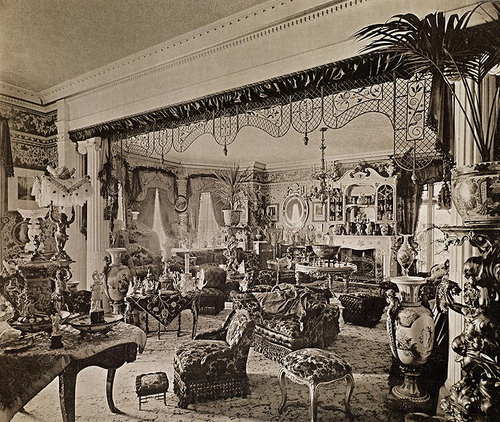 The Drawing Room, Wickham Hall, Kent, 1897 (b/w photo)  a Harold Palmer