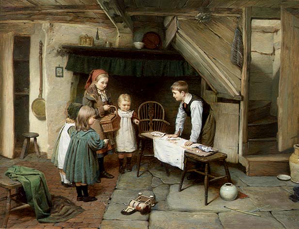 A Visit to the Sweet Shop (oil on canvas) (see also 17194)  a Harry Brooker