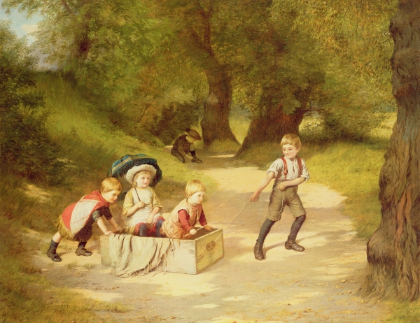 The Toy Carriage, 1887 (oil on canvas)  a Harry Brooker