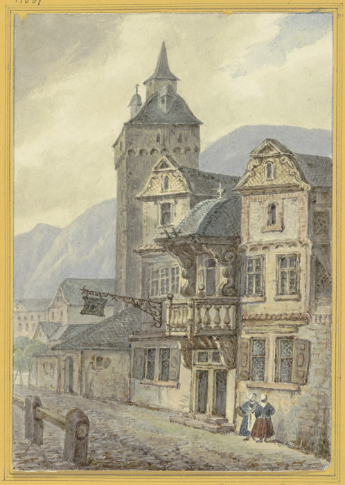 Old houses and a tower a Hector von Günderrode