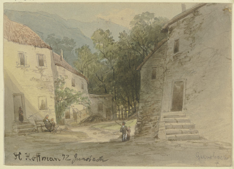 View of a village road a Heinrich Adolf Valentin Hoffmann