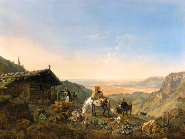 Rise to the Alpine pasture a Heinrich Bürkel