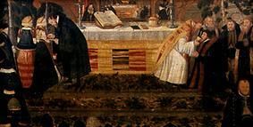 The Reichung of the Holy Communion. Predella of the altar into beautiful mountain/Elbe a Heinrich Göding Il Vecchio