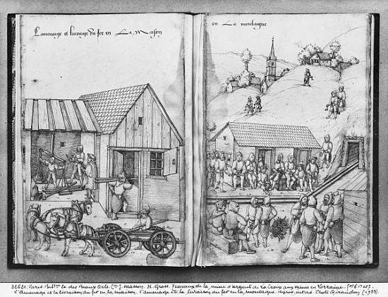 Silver mine of La Croix-aux-Mines, Lorraine, fol.6vand fol.7r, supplying and delivering iron, c.1530 a Heinrich Gross or Groff