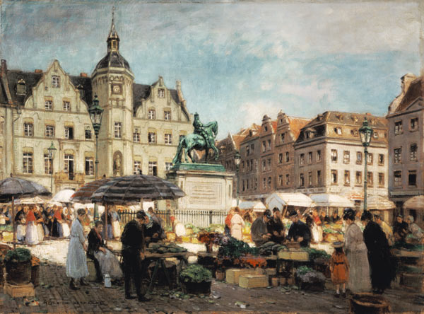 Market at the Jan Wellem in Düsseldorf a Heinrich Hermanns
