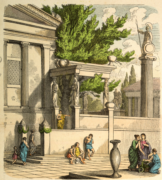 Erechtheum , Olive tree a Heinrich Leutemann