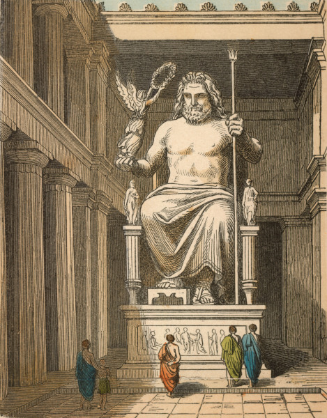 Statue of Zeus in Olympia , H. Leutemann a Heinrich Leutemann