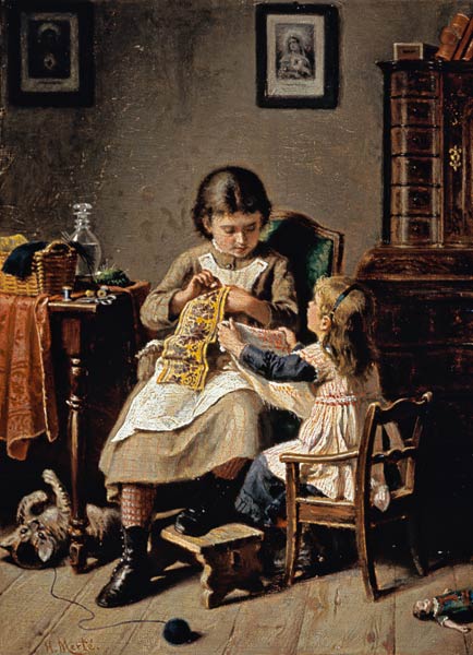 The sewing hour a Heinrich Merté