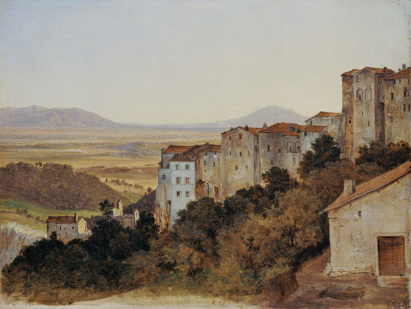 View of Olevano a Heinrich Reinhold