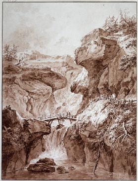Wasserfall in einer Felsenschlucht