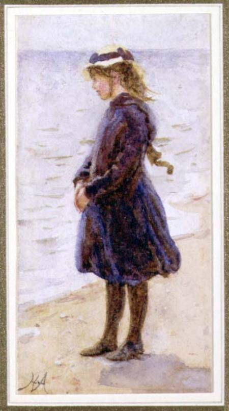 Portrait of a Girl on a Beach a Helen Allingham