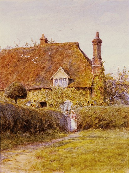 Sunflower Cottage a Helen Allingham