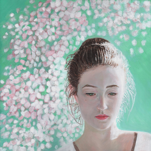 Portrait of a girl blossoming a Helen White