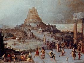 Nimrod affected the construction of the Babylonian tower. a Hendrick III. van Cleve