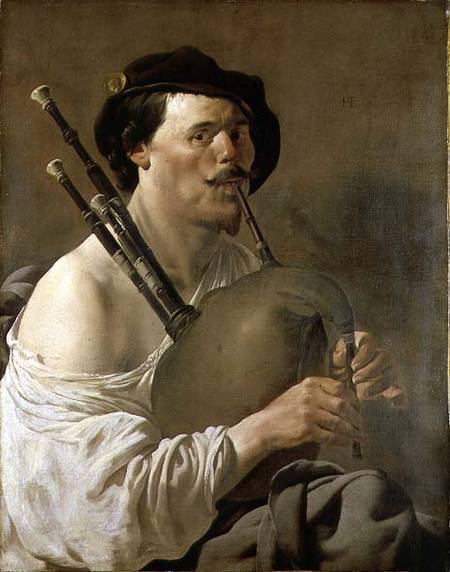 A Man Playing the Bagpipes a Hendrick ter Brugghen