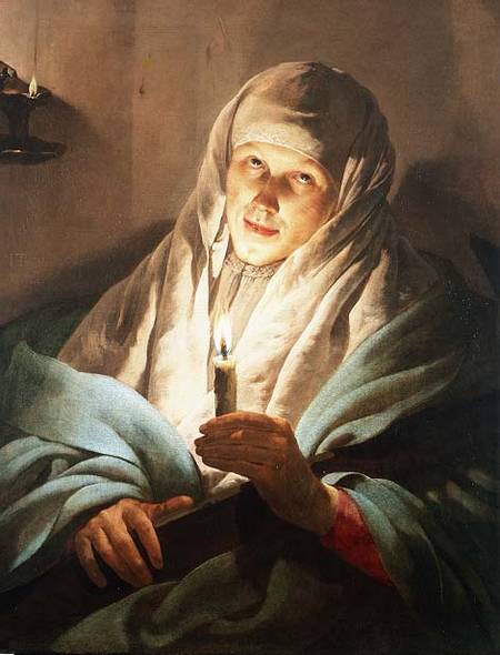 A Woman with a Candle and Cross a Hendrick ter Brugghen