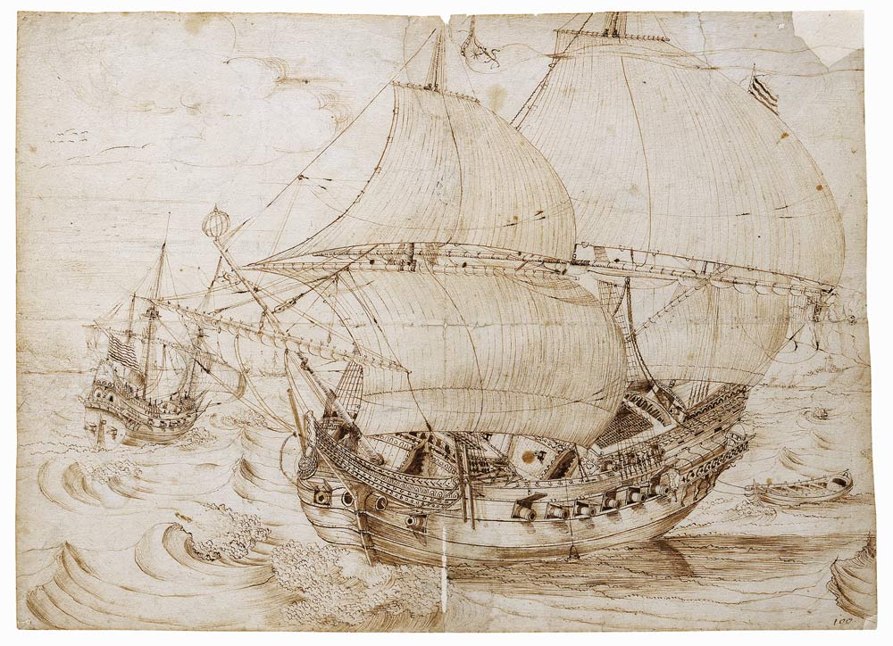 Holländisches Kriegsschiff unter vollen Segeln a Hendrik Cornelisz. Vroom