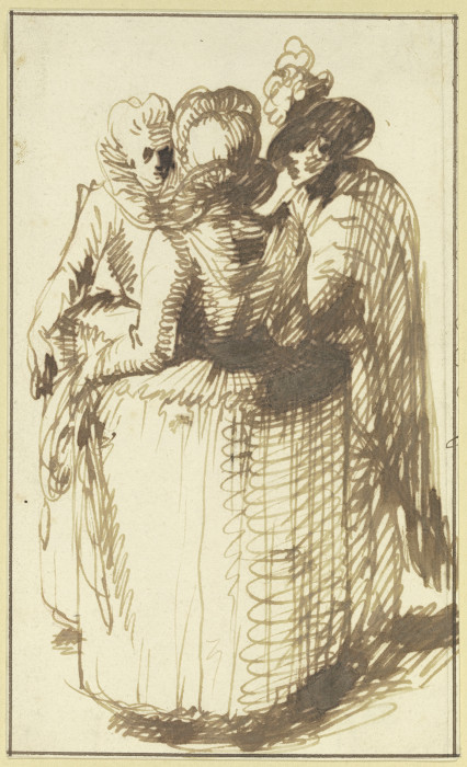 Drei Figuren in modischer Tracht a Hendrik Goudt