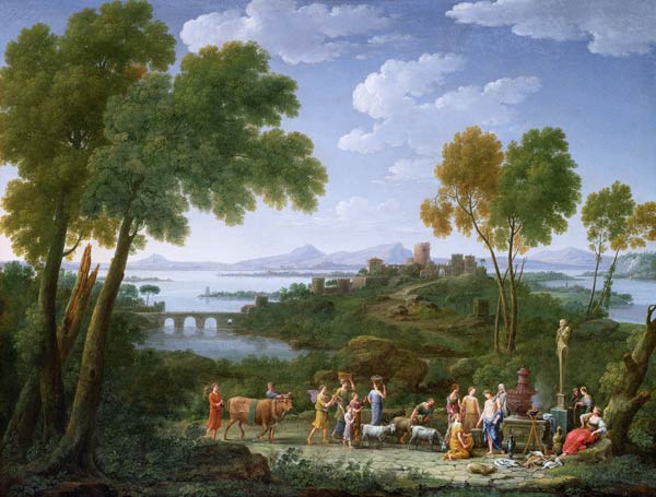 An Extensive Italianate Landscape with a Sacrifice a Hendrik van Lint