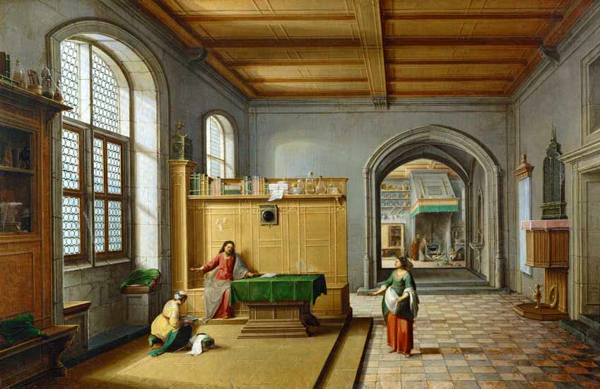 Christus im Hause der Maria und Martha a Hendrik van Steenwyck