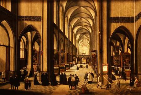 Interior of Antwerp cathedral with the Seven Sacraments a Hendrik van Steenwyck