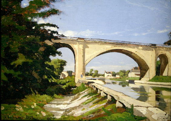 Le Pont Canal a Briare, 1888 (oil on canvas) a Henri-Joseph Harpignies