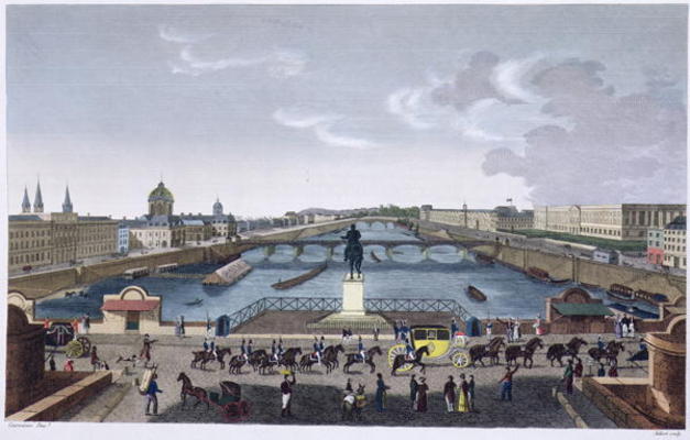 The Pont Neuf. c.1815-20 (colour engraving) a Henri Courvoisier-Voisin