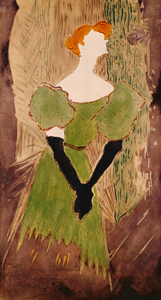 Portrait of Yvette Guilbert a Henri de Toulouse-Lautrec