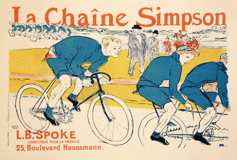 Reproduction of a poster advertising 'The Simpson Chain', Paris a Henri de Toulouse-Lautrec