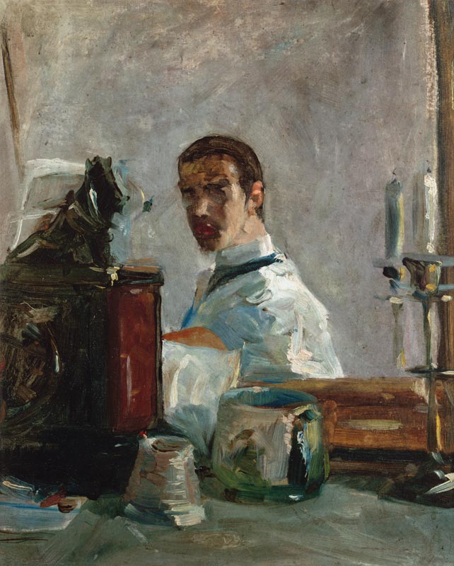 Alone portrait in front of a mirror a Henri de Toulouse-Lautrec