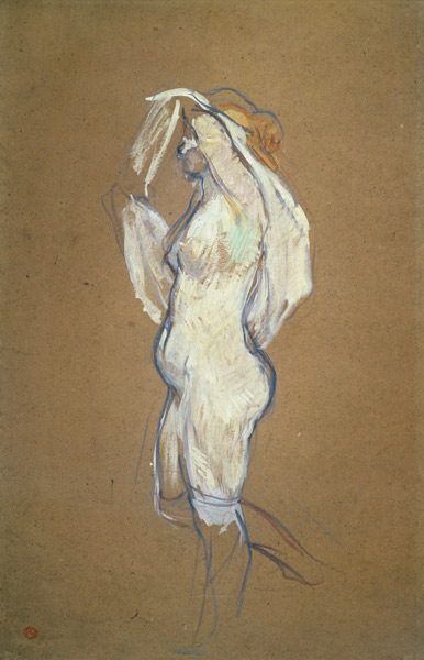 Woman Lifting her Shirt a Henri de Toulouse-Lautrec