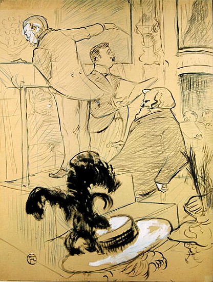 Ambroise Thomas (1811-96) at a rehearsal of his opera ''Francesca da Rimini'', 1896 (pen & ink and p a Henri de Toulouse-Lautrec