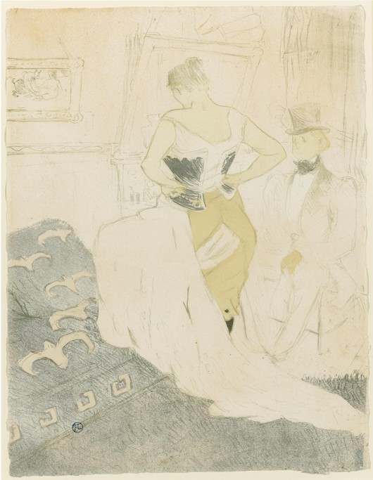 Woman Adjusting Her Corset a Henri de Toulouse-Lautrec