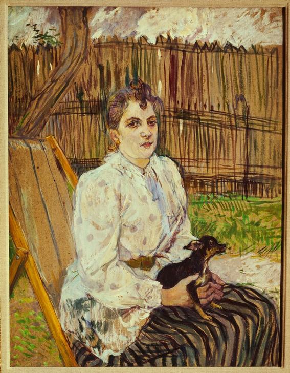 Woman with dog a Henri de Toulouse-Lautrec