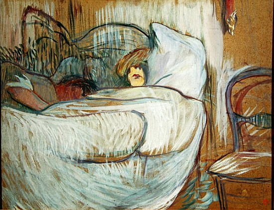 In Bed, 1894 (oil on card) a Henri de Toulouse-Lautrec
