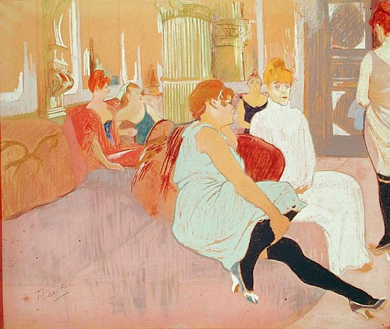 In the Salon at the Rue des Moulins a Henri de Toulouse-Lautrec