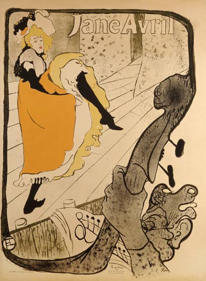 Lithography Jane Avril a Henri de Toulouse-Lautrec